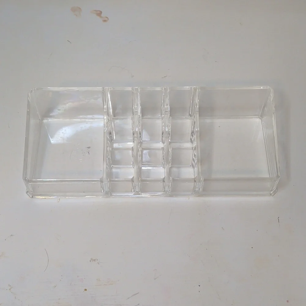 Acrylic Makeup Organizer Set Clear Storage Cosmetic Holder Set Of 2
